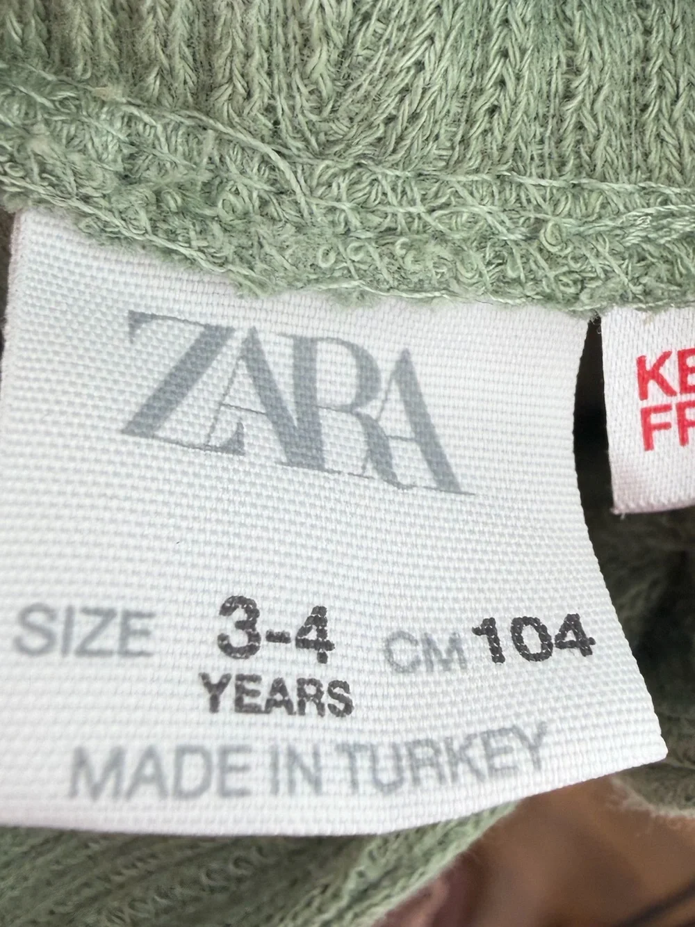 ZARA Kids Knit Set in Sage Green